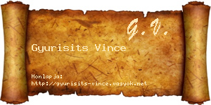 Gyurisits Vince névjegykártya